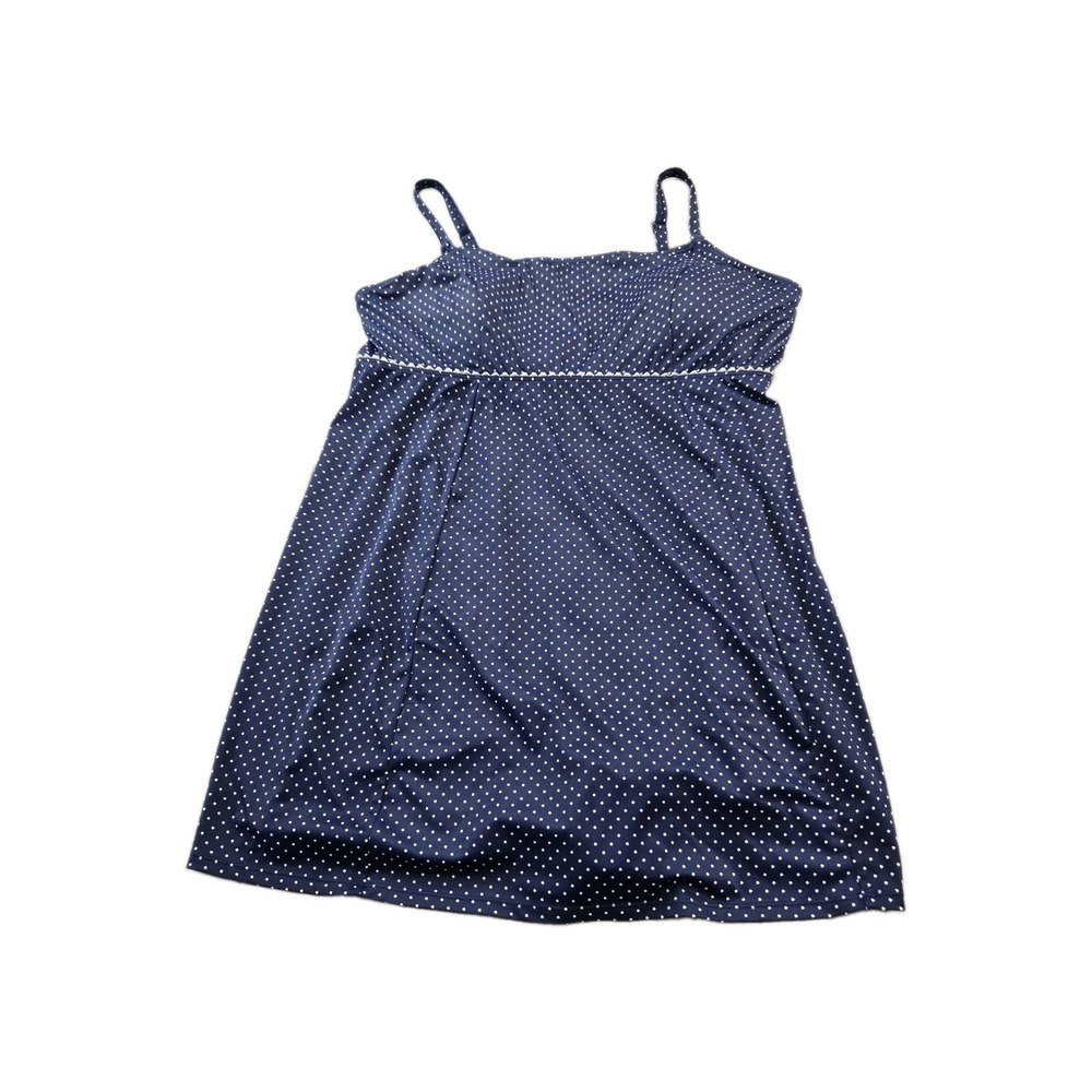 LL Bean Women's One Piece Swimsuit Polka Dot Adj. Straps Padded Size 12 *READ